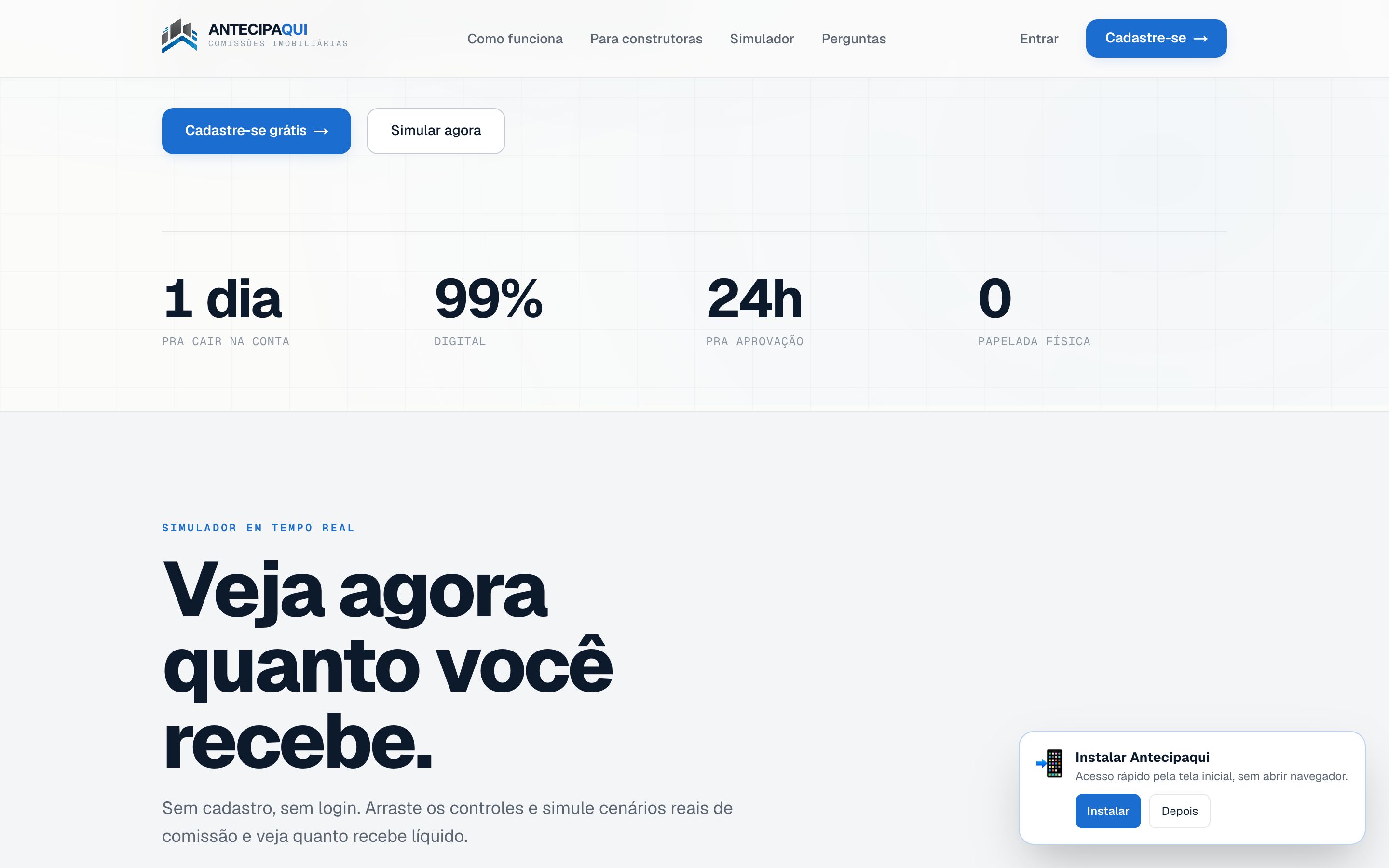 Landing — como funciona