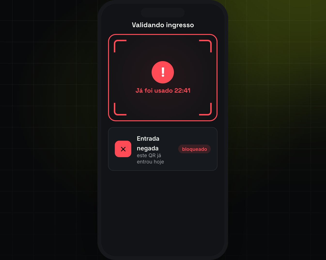Anti-fraude — ingresso não entra duas vezes