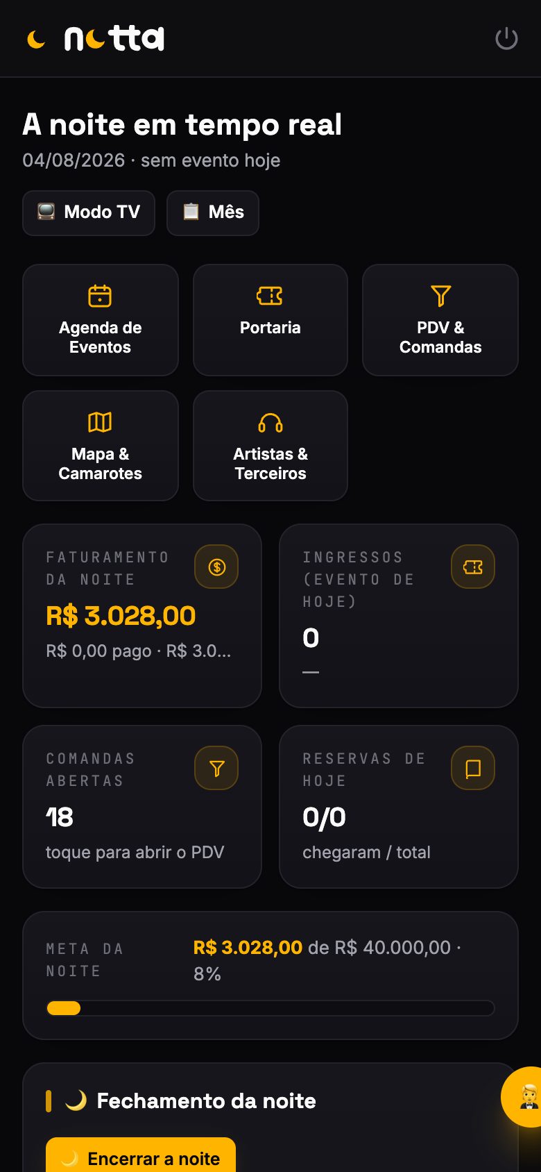 No celular — operação no bolso